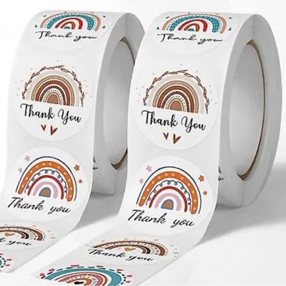 Boho Thank You Stickers Roll,Cute Thank You Tape Stickers for small business - Picture 5 of 7